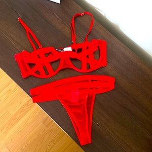 Like new- Pretty Little Thing panty and bra set. Super sexy! Red hot!